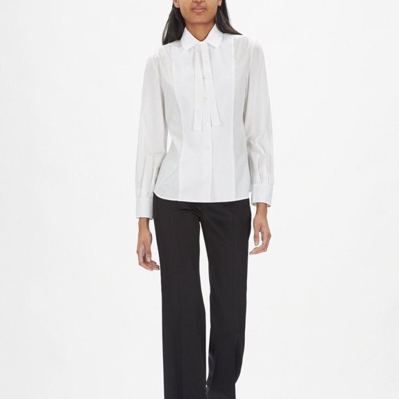 NWT Weekend Max Mara White Cotton Alsazia Shirt Size 8 MSRP$295 - Picture 2 of 7